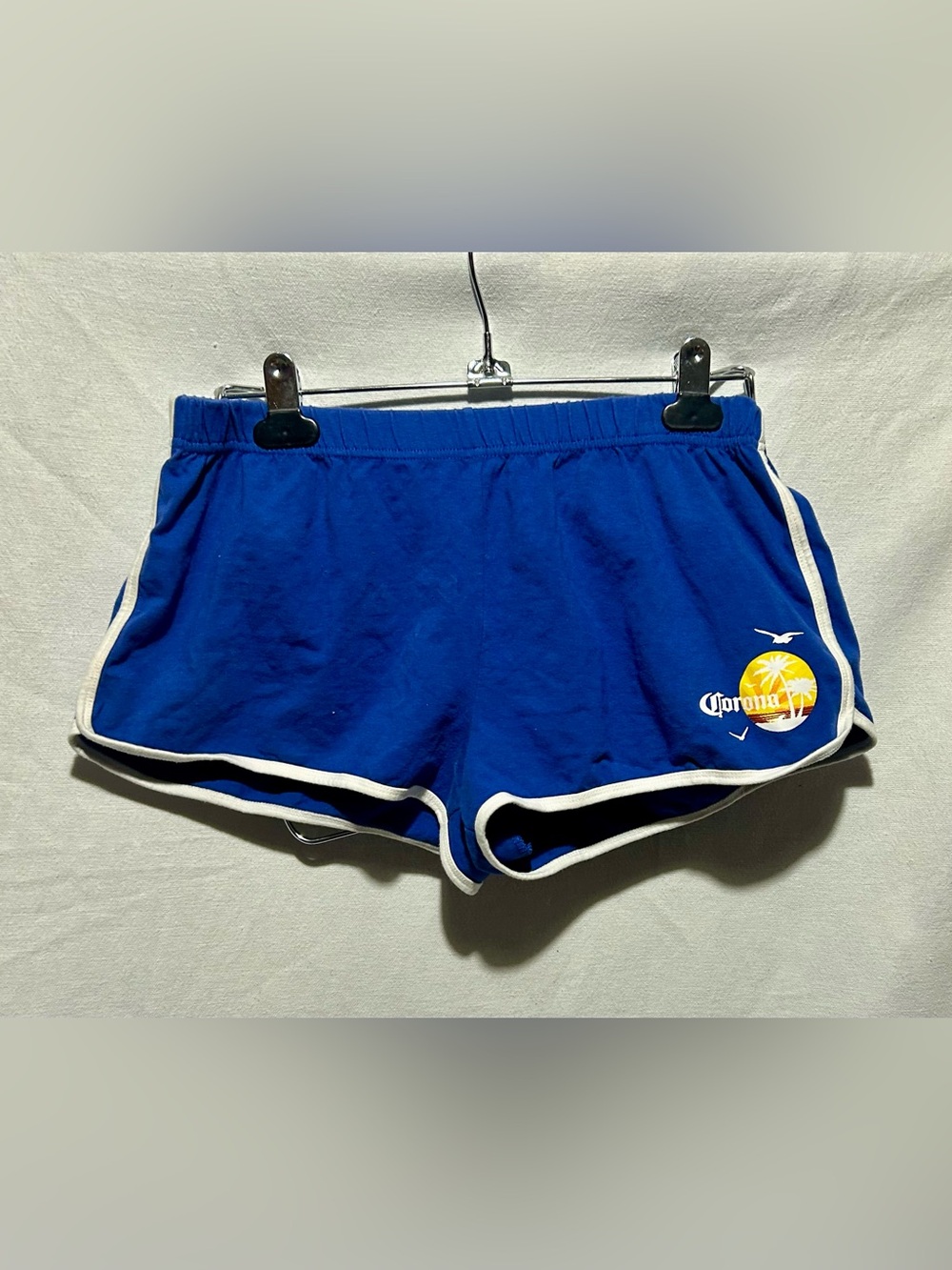 Corona Beer Blue Dolphin Shorts Sz M Retro Beach Logo Running Shorts Lounge